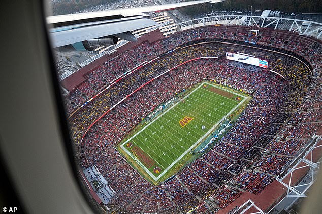 The view from Air Force One, which Trump said was one of the best flyovers ever